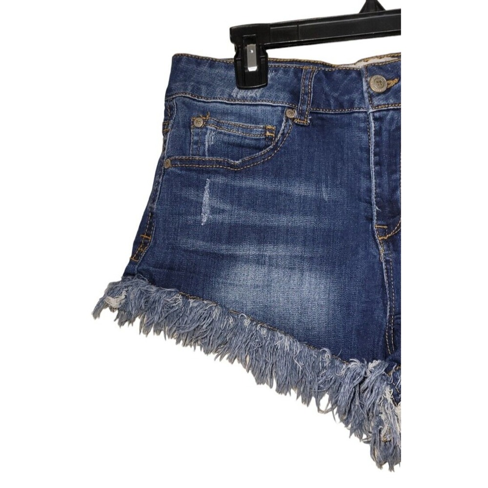 Anthropologie‎ Altard State Shorts Womens 7 Cut Off Blue Denim Distressed Jean - Picture 2 of 12